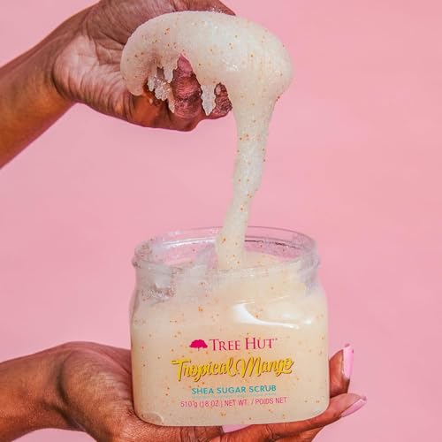 Tree Hut Tropical Mango Body Scrub, Exfoliating Sugar Scrub, Vegan, 18 Oz