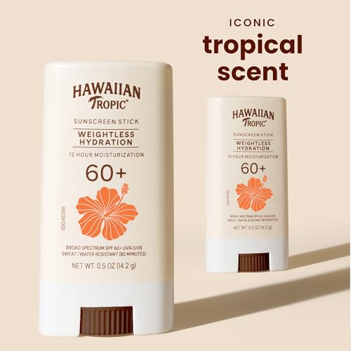 Hawaiian Tropic Weightless Hydration Sunscreen Stick SPF 60+, 0.5 Oz