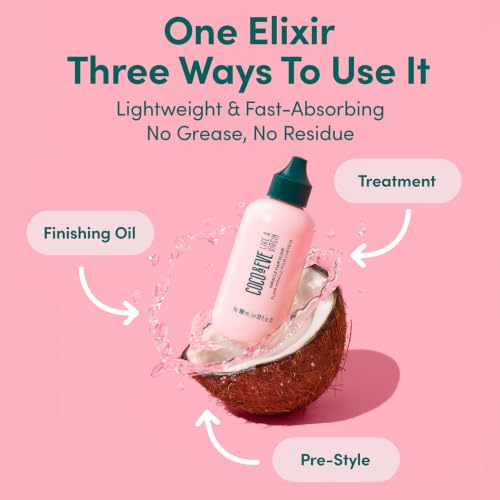 Coco & Eve Miracle Hair Elixir. Coconut Oil with Hyaluronic Acid Leave in Conditioner.Treatment for Dry Damaged Hair | Frizz control. Protects from Heat Styling