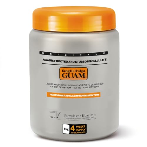 Guam Anti-cellulite Body Wrap for Thighs, Legs, MAX STRENGTH Hot Mud for Stubborn Cellulite, Clay Body Mask with Caffeine, Seaweed and Essential Oils, Reduce Dimples on Legs, Inch Reduction (2.2LB)
