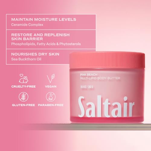 Saltair Multi-Lipid Body Butter | Pink Beach Moisturizer | 10 oz