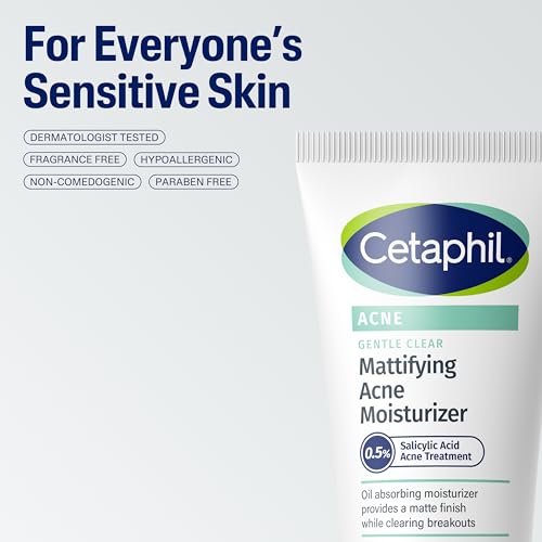 Cetaphil Gentle Clear Mattifying Acne Face Moisturizer, Salicylic Acid, 3oz
