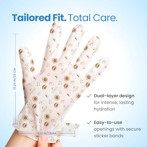 PLANTIFIQUE Korean Hand Mask Moisturizing Gloves, 4 Pairs & Box