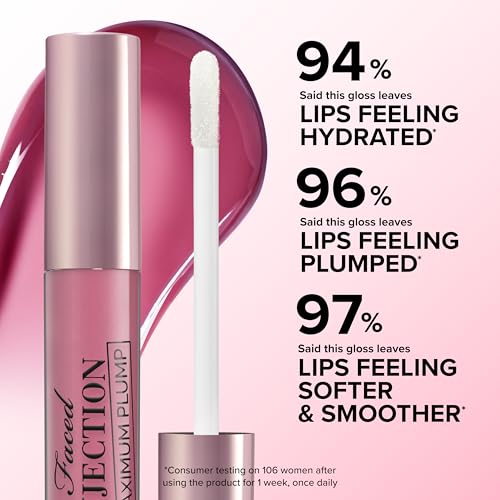 Too Faced Lip Injection Maximum Plump Extra Strength Lip Plumper Gloss | Hydrating + Plumping, Travel Size, 0.1 Fl Oz, Original