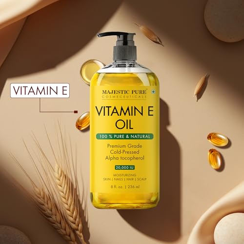 Majestic Pure Vitamin E Oil 100% Pure & Natural Body Oil - 8 Fl Oz