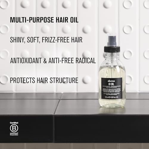Davines OI Oil | Weightless Hair Oil Perfect for Dry Hair, Coarse & Curly Hair Types | Anti-Frizz for Soft, Shiny Hair | 135 ml (4.56 Fl Oz)