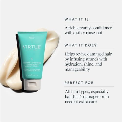 VIRTUE Recovery Conditioner, Keratin for Damaged Hair, 2 Fl Oz
