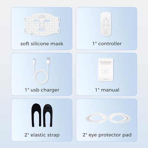 GIHWRRI LED Light Therapy Mask, 7-Color Red Light Therapy for Face
