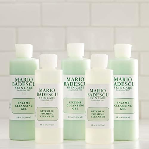 Mario Badescu Enzyme Cleansing Gel Face Wash, Oil-Free Facial Cleanser with Papaya Enzyme & Grapefruit Extract, Exfoliating Skin Care for All Skin Types, Removes Excess Oil & Impurities, 8 Fl Oz