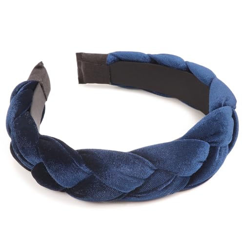 DRESHOW Braided Headbands for Women Velvet Hair Hoop Elastic Criss Cross Hair Bands Accessories