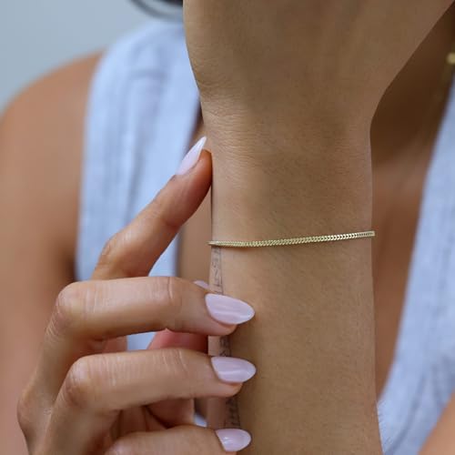 Nuragold 14k Real Yellow Gold Franco Box 1.5mm Wheat Chain Bracelet/Anklet - 7"