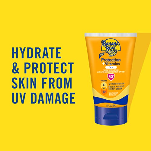 Banana Boat Protection + Vitamins Face Sunscreen Lotion SPF 50, 2 Fl Oz