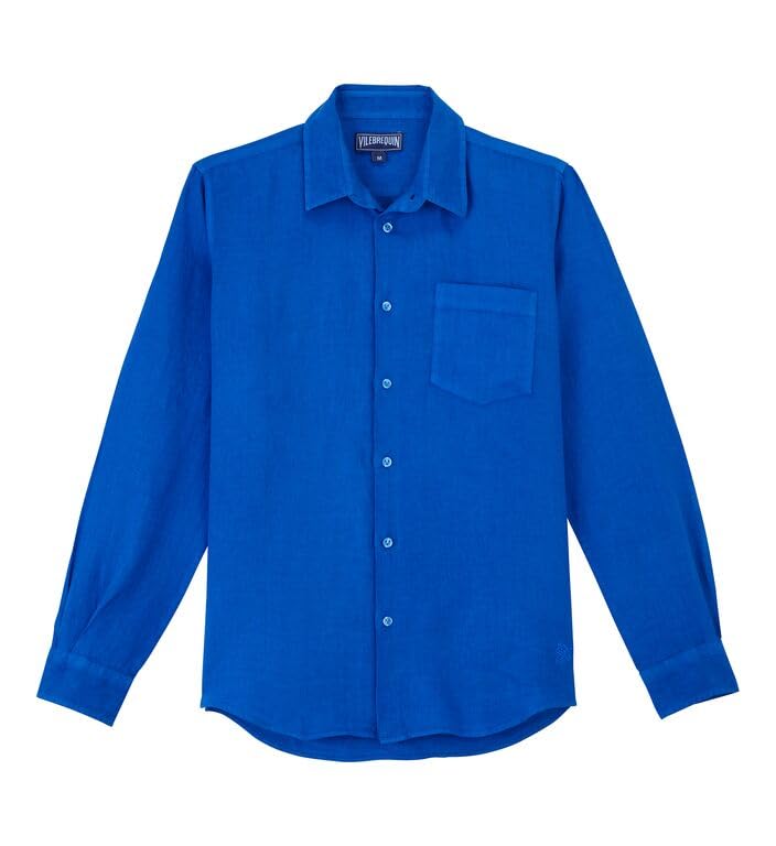 Vilebrequin Men Linen Shirt Solid, XL, Palace