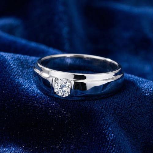 P3 POMPEII3 Pompeii 1/6CT Mens Diamond Solitaire Ring 10K White Gold - Size 8