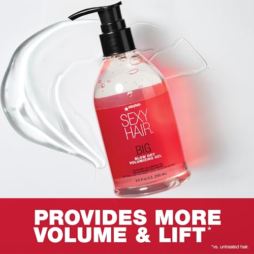 SexyHair Big Blow Dry Volumizing Gel| Added Volume with Hold | Up to 72 Hours of Humidity Resistance | All Hair Types, 8.5 Fl Oz (Pack of 1)