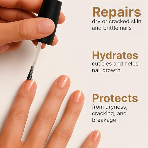 C CARE Sweet Almond Cuticle Oil for Nails, 2.5 oz – Overnight Cuticle Repair Oil for Dry Cuticles, Nail Strengthener & Moisturizer, Includes Dropper & Brush