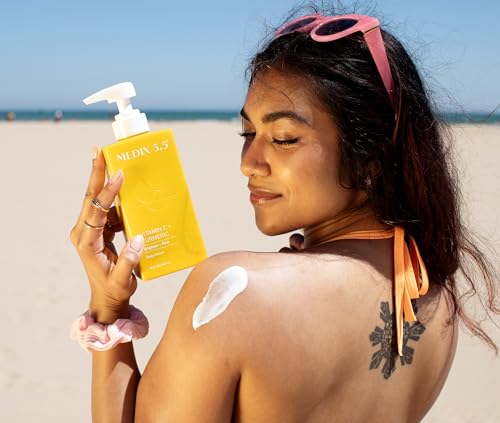 MEDIX Vitamin C Cream + Niacinamide Brightening Body Lotion | Anti Aging Moisturizer Vitamin C Lotion For Women & Men To Soften The Look Of Dark Spots, Wrinkles, & Uneven Looking Skin Tone, 15 Fl Oz