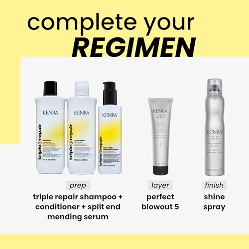 Kenra Professional Triple Repair Shampoo | Targets & Repairs Weak or Broken Bonds | Split Ends | Damaged Hair | Bond Builder | Sulfate-Free | 10.1 fl. oz.