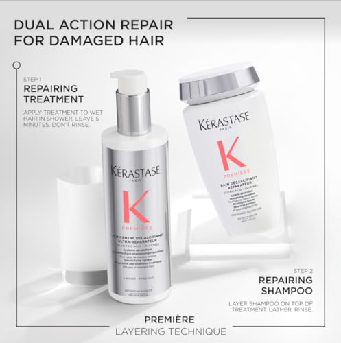 Kerastase Premiere Sulfate-Free Hair Repair Shampoo - For All Damaged Hair Types, Strengthens & Smoothes, With Citric Acid, Removes Buildup & Decalcifies, 8.5 Fl Oz