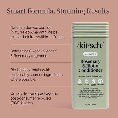 Kitsch Rosemary & Biotin Conditioner for Hair Growth – Made in USA, 12.3 oz