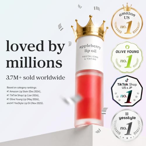 NOONI Korean Lip Oil - Applepeony - Plumping & Hydrating Tinted Lip Gloss