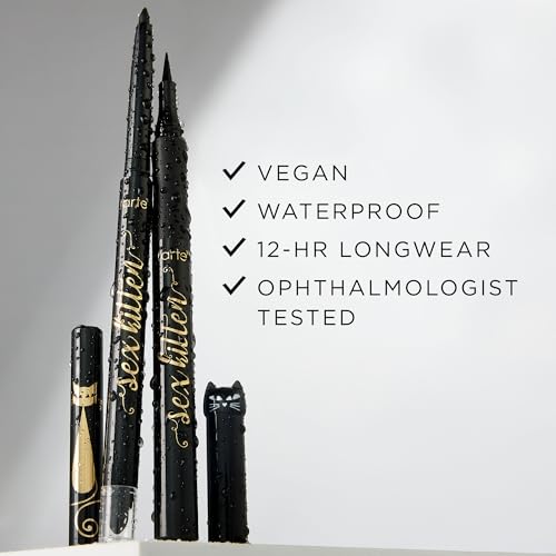 tarte sex kitten liquid liner – Liquid Eyeliner Pen with Castor Oil for Bold, Nourished Lashes, Waterproof, All-Day Wear, Easy to Apply, Vegan & Cruelty-Free, full size, black
