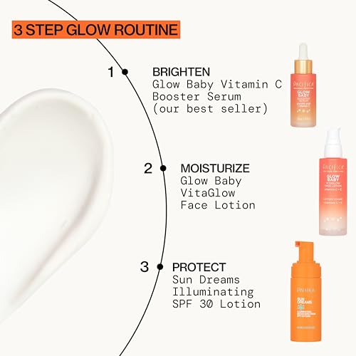 Pacifica Beauty Glow Baby VitaGlow Face Lotion and Brightening Face Wash Set, Skincare, Vitamin C and E, AHA, Exfoliator, Cleanser, Hydrating, Moisturizer, Vegan, 1.7 fl oz and 5 fl oz (Set of 2)