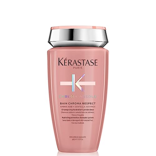 Kerastase Chroma Absolute Chroma Respect Shampoo For Sensitized or Damaged Color-Treated Hair - Protects and Hydrates Fine To Medium Hair with Glycerin and Hyaluronic Acid, 8.5 Fl Oz