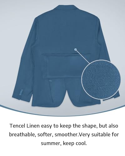 Men Suits Two Piece Tencel Linen Slim Fit Summer Navy Grooms Wedding Prom Dress Tuxedo Suits for Men Blazer Pants Set S