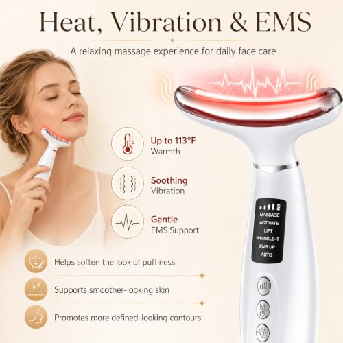 GIHWRRI Red Light Therapy for Face and Neck, 7-Color LED Face Massager