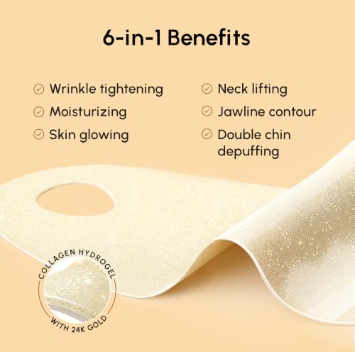 MAREE V Line Lifting Mask with 24K Gold – Deep Collagen Face Mask for Women – Jawline Shaper Mask with Retinol & Hyaluronic Acid – Neck Tightening & Firming - Double Chin Strap for Face Lift