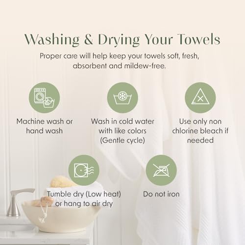 Springtree Home Luxury Bamboo Rayon Plush Bath Towel Set | 4-Pack| Blue Fog