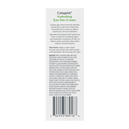 Cetaphil Hydrating Eye Gel-Cream, Hyaluronic Acid Brightening 0.5 fl oz