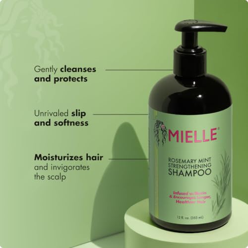 Mielle Organics Rosemary Mint Biotin Strengthening Shampoo, 12 oz