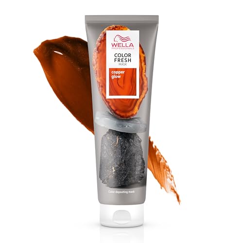 Wella Professionals Color Fresh Mask | Copper Glow | Natural Shade | Hair Color-Depositing Mask | Vegan Formula with Avocado Oil | Zero Damage | Silicone Free | 5 Fl Oz