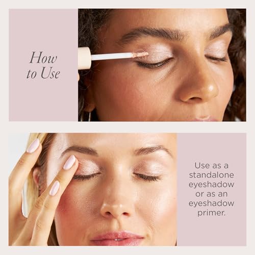 PÜR MINERALS Creamy Eyeshadow & Primer with Peptides, On Point Tint (Cashmere) - Buildable, Cream-to-Powder Formula for Light to Medium Coverage - Shimmery, Crease-Resistant Shades, Long-Lasting