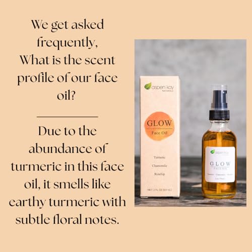 Glow Turmeric Face Oil, Organic Rosehip Oil, Camellia & Vitamin C - 2 oz