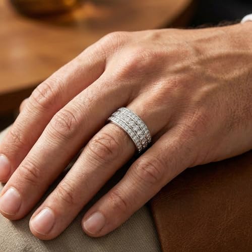 Pompeii 1Ct Men's Diamond Wedding Anniversary Ring 10k Gold Lab Grown - Size 11.5 (F/G,VS1-VS2)