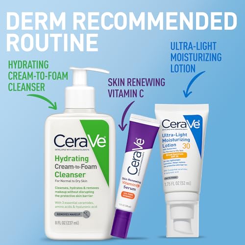 CeraVe Ultra-Light Moisturizing Lotion SPF 30, Sunscreen for Face, 1.7oz