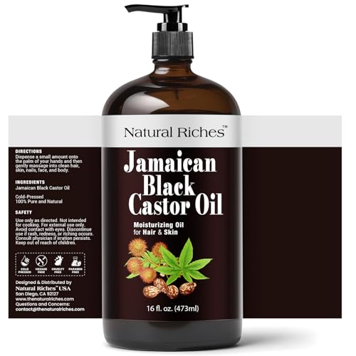 Jamaican Black Castor Oil 16 Fl Oz Glass Bottle Hair Growth Oil