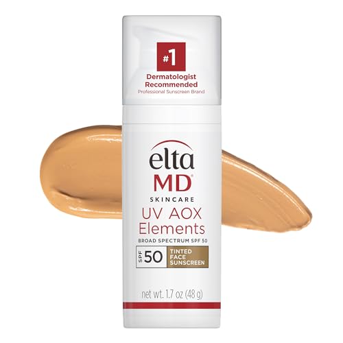 EltaMD UV AOX Elements 100% Mineral Tinted Face Sunscreen SPF 50, 1.7 oz