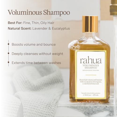 Rahua Voluminous Shampoo - Natural Volumizing Shampoo for Fine to Medium Hair - Sulfate Free Clarifying Hair Care with Rahua Oil, Lemongrass & Green Tea - Organic, Vegan & Color Safe - 9.3 Fl Oz