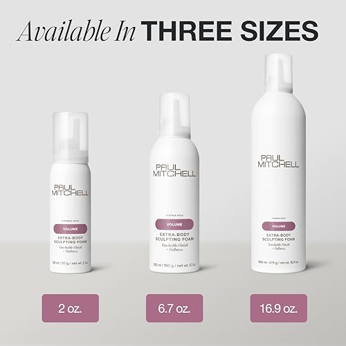 Paul Mitchell Extra-Body Sculpting Foam, Adds Fullness, Touchable Finish, For Fine Hair, 2 oz