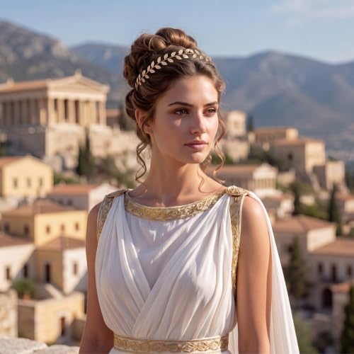 WILLBOND 2 Pcs Gold Leaf Wedding Headband Gold Leaf Headpiece Bridal Hair Vine Goddess Head Chains Acessories for Bridesmaid Flower Girls Women Roman Toga Costume, 13.5 Inch