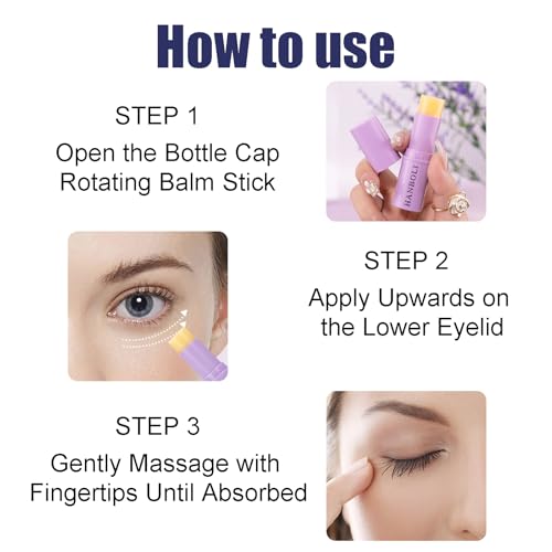 Bekoeen 3Pcs Hydrating Under Eye Balm Stick, Multi Balm Stick, Eye Cream for Dark Circles and Puffiness, Moisturizing Korean Skin Care Reduce Wrinkle Vegan & Cruelty-Free