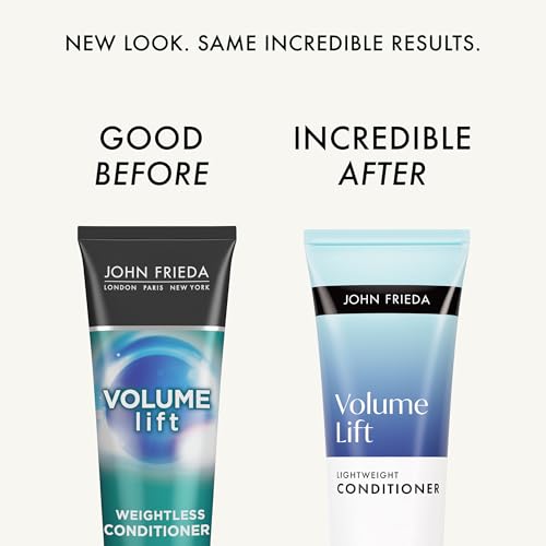 John Frieda Volume Lift Weightless Conditioner, Lightweight Volumizing Conditioner with Air-Silk Technology for Fine or Flat Hair, Adds Natural Fullness, Safe for Color-Treated Hair, 8.45 Oz