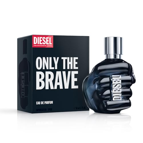 Diesel Only The Brave - Eau de Parfum Cologne for Men - Woody Leathery - With Notes of Mandarin, Clary Sage & Warm Suede Leather 1.1 Fl.Oz.
