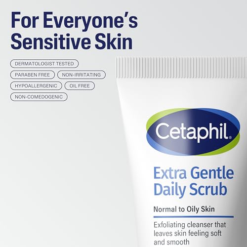 Cetaphil Exfoliating Face Wash, Gentle Daily Scrub, Sensitive Skin, 6 Fl Oz