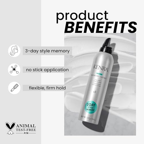 Kenra Professional Nitro Memory Crème 18 | Firm Hold Crème Mousse | All Hair Types | 8 Oz