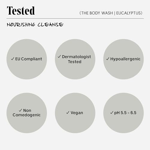 Nécessaire The Body Wash Eucalyptus - Natural Body Wash for Women & Men, Replenishing Shower Gel with Niacinamide, Vitamin C/E + Omega 6/9. Oil-In-Gel Cleanse, 8.4 fl oz.